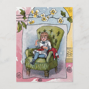 "Reparatur von Puppenkleidung" Vintage Postkarte
