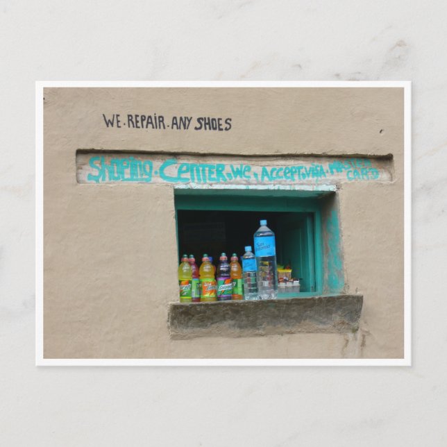 Reparatur von Schuhen Postkarte (Vorderseite)