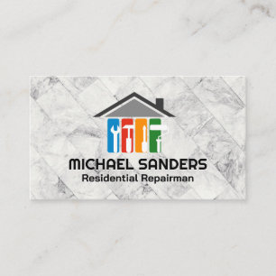 Reparaturdienste   Handwerkzeug-Symbole Visitenkarte