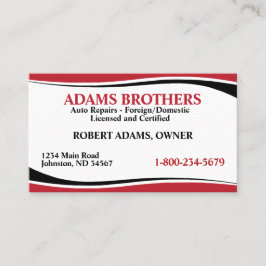 Reparaturkarte für berufliches Auto Visitenkarte