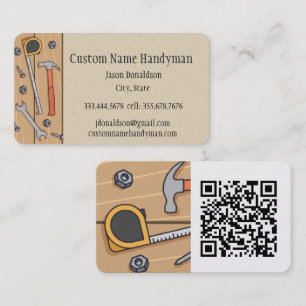 Reparaturperson, Handwerker individueller QR-Code Visitenkarte
