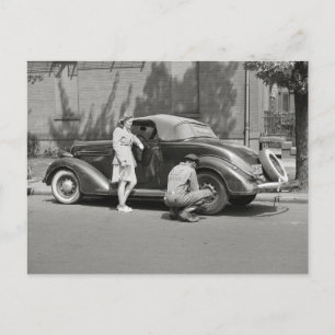 Reparaturservice für Auto, 1942 Postkarte