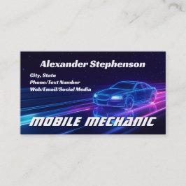 Reparaturshop für mobiles mechanisches Auto Lila N Visitenkarte