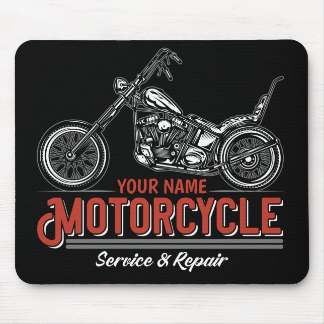Reparaturshop für personalisierte Motorräder Mousepad (Vorne)