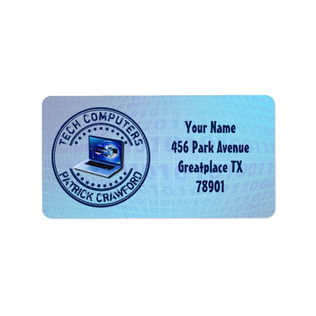 Reparaturtechniker oder PC-Shop Adressaufkleber (Vorne)