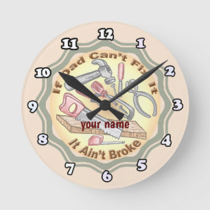 Reparier es Papa Runde Wanduhr