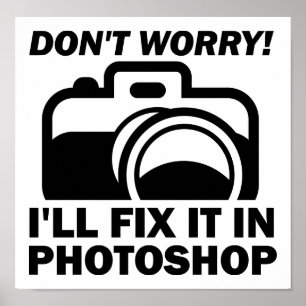 Repariere es in Photoshop Lustiges Poster