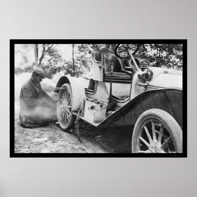 Reparieren eines flachen Reifens auf einem Buick R Poster (Vorne)