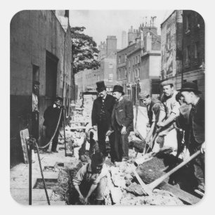 Reparieren eines Rohres Quadratischer Aufkleber