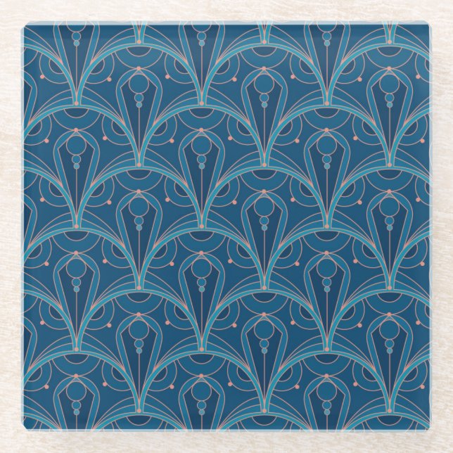 Repeating geometric Art Deco pattern Glasuntersetzer (Vorderseite)