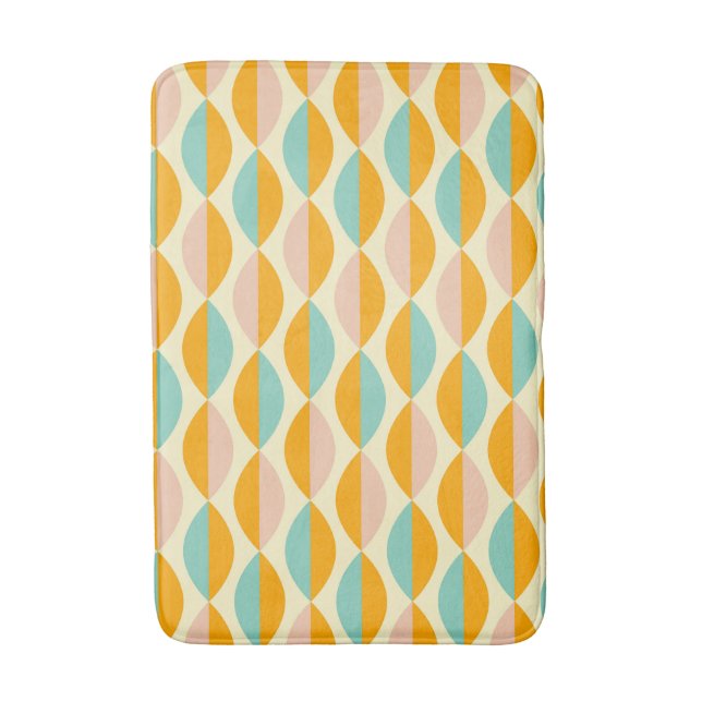 Repeating geometric pattern in beige background badematte (Vorderseite Vertikal)