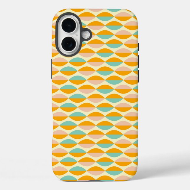 Repeating geometric pattern in beige background Case-Mate iPhone hülle (Rückseite)