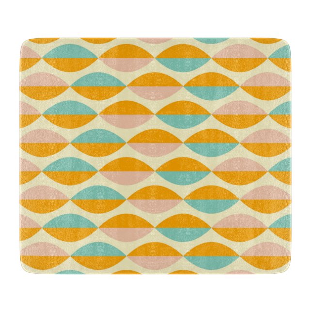 Repeating geometric pattern in beige background schneidebrett (Vorderseite)