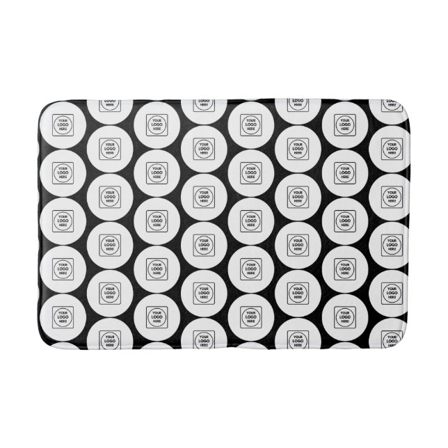 Repeating Logo or Image Pattern Branding Bath Mat Badematte (Vorderseite)