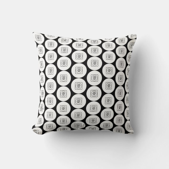 Repeating Logo or Image Pattern Throw Pillow Kissen (Vorderseite)