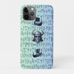 Repeating Viking Ships and Helmet Design over Rune Case-Mate iPhone Hülle
