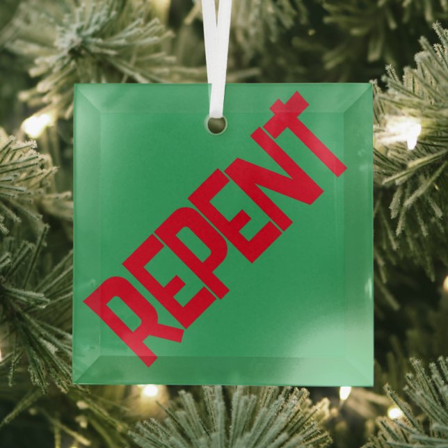 REPENT Glass Ornament - grün Aus Glas (Insitu)
