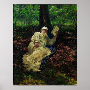 Repin - Leo Tolstoy im Wald 1891 Poster