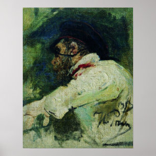 Repin - Mann im weißen Mantel 1913 Poster