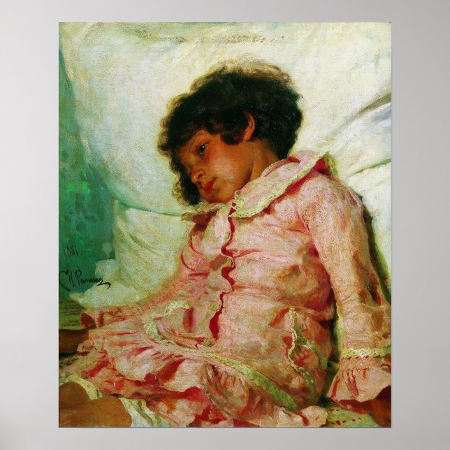Repin - Nadya Repina 1881 Poster (Vorne)