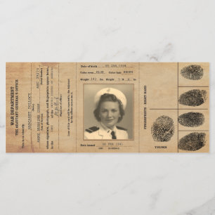 Replica Passport-Identifikation der 40er Jahre Menükarte