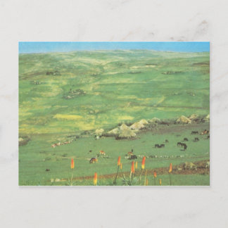 Replica Vintag Äthiopien, Dorf von konischen Hütte Postkarte