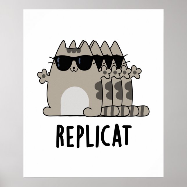 Replicat Funny replizierte Cat Puff Poster (Vorne)