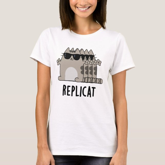 Replicat Funny replizierte Cat Puff T-Shirt (Vorderseite)