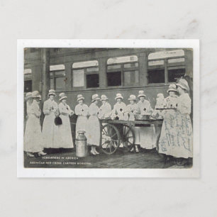 Replik altmodische Rotkreuz-Kantine Arbeiter, Postkarte