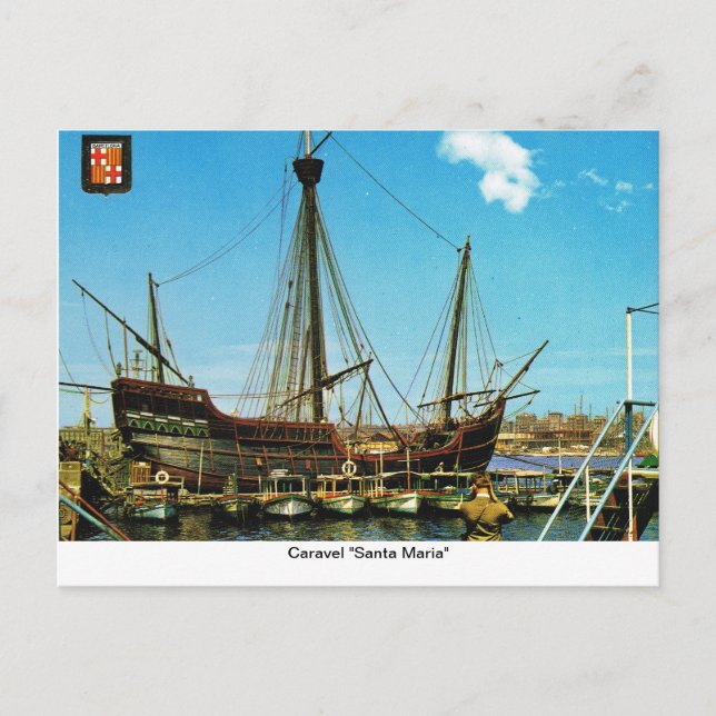 Replik Caravel, "Santa Maria " Postkarte (Vorderseite)