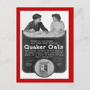 Replik einer Vintage-Postkarte, Quaker Oats Postkarte