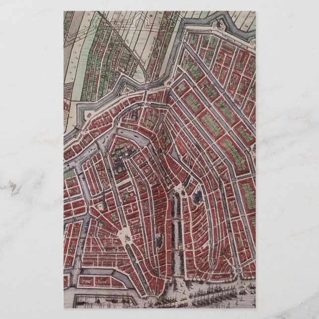 Replik Stadtplan von Amsterdam 1652 Briefpapier (Vorderseite)