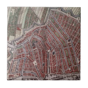 Replik Stadtplan von Amsterdam 1652 Fliese