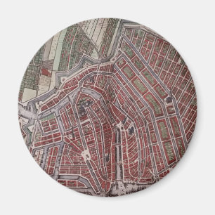 Replik Stadtplan von Amsterdam 1652 Magnet