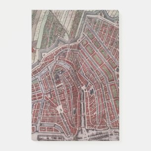 Replik Stadtplan von Amsterdam 1652 Post-it Klebezettel