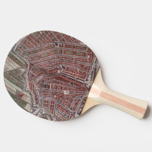 Replik Stadtplan von Amsterdam 1652 Tischtennis Schläger