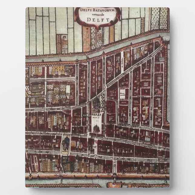 Replik Stadtplan von Delft 1649 Fotoplatte (Vorderseite)