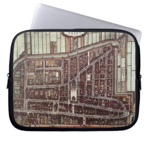 Replik Stadtplan von Delft aus dem Jahr 1649 Laptopschutzhülle