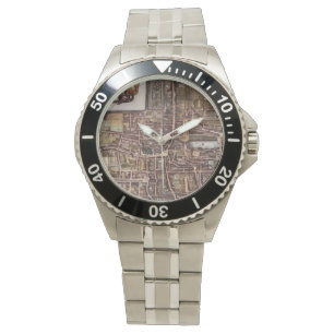 Replik Stadtplan von Den Haag 1649 Armbanduhr