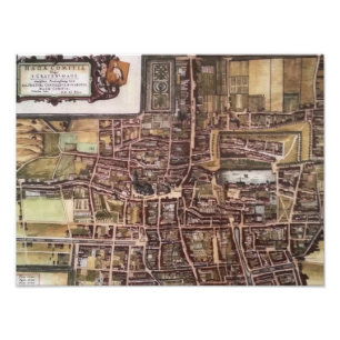 Replik Stadtplan von Den Haag 1649 Fotodruck