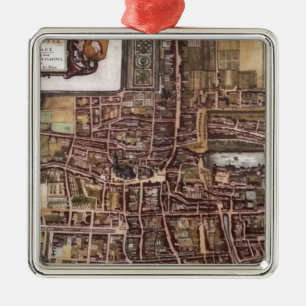 Replik Stadtplan von Den Haag 1649 Ornament Aus Metall