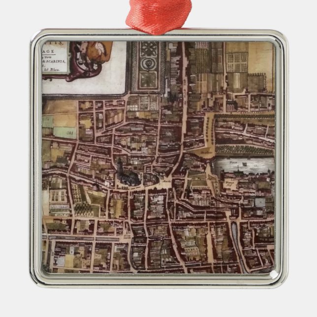 Replik Stadtplan von Den Haag 1649 Ornament Aus Metall (Vorne)