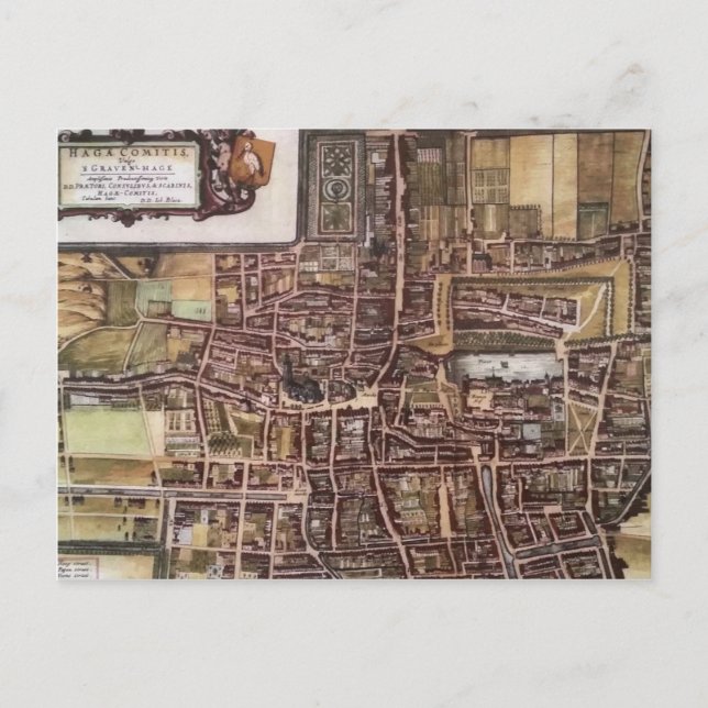 Replik Stadtplan von Den Haag 1649 Postkarte (Vorderseite)