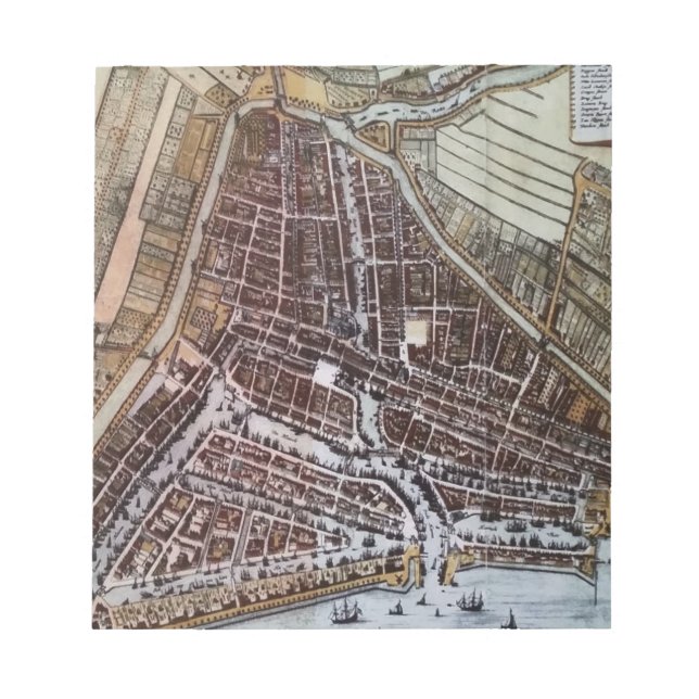Replik Stadtplan von Rotterdam 1652 Notizblock (Vorderseite)