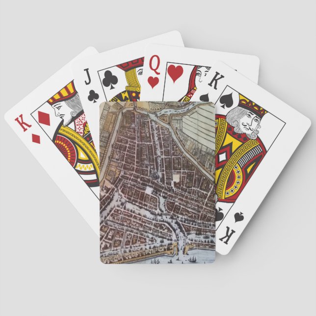 Replik Stadtplan von Rotterdam 1652 Spielkarten (Rückseite)