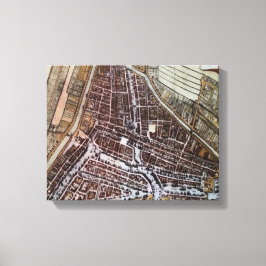 Replik Stadtplan von Rotterdam aus dem Jahr 1652 Leinwanddruck