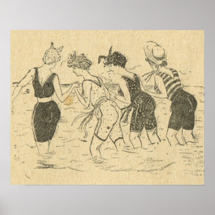 Replik Vintag Frankreich, Spaß am Strand Poster