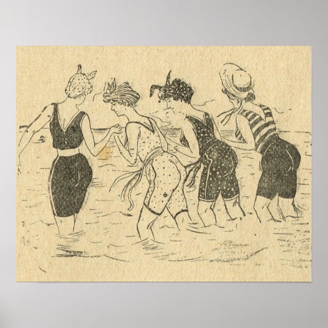 Replik Vintag Frankreich, Spaß am Strand Poster (Vorne)