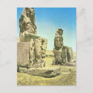 Replik Vintage-Bild, Ägypten, Koloss von Memnon, Postkarte