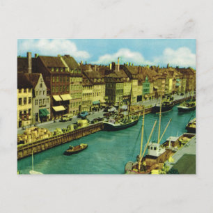 Replik Vintage Dänemark, Fischerboote Kopenhagen Postkarte
